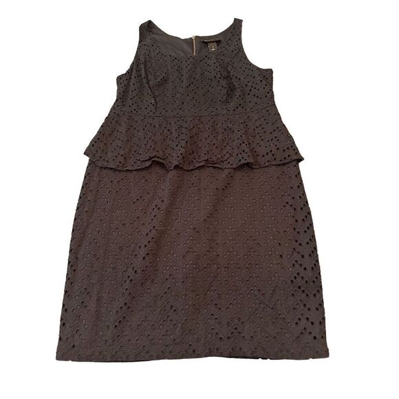 Lane Bryant Dresses & Skirts - Lane Bryant Women's Size 16 Black Eyelet Peplum Knee Length Dress
